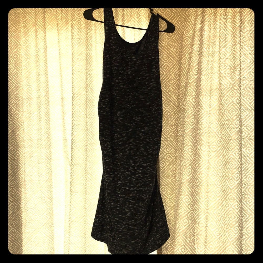 Shirred side knit maternity dress